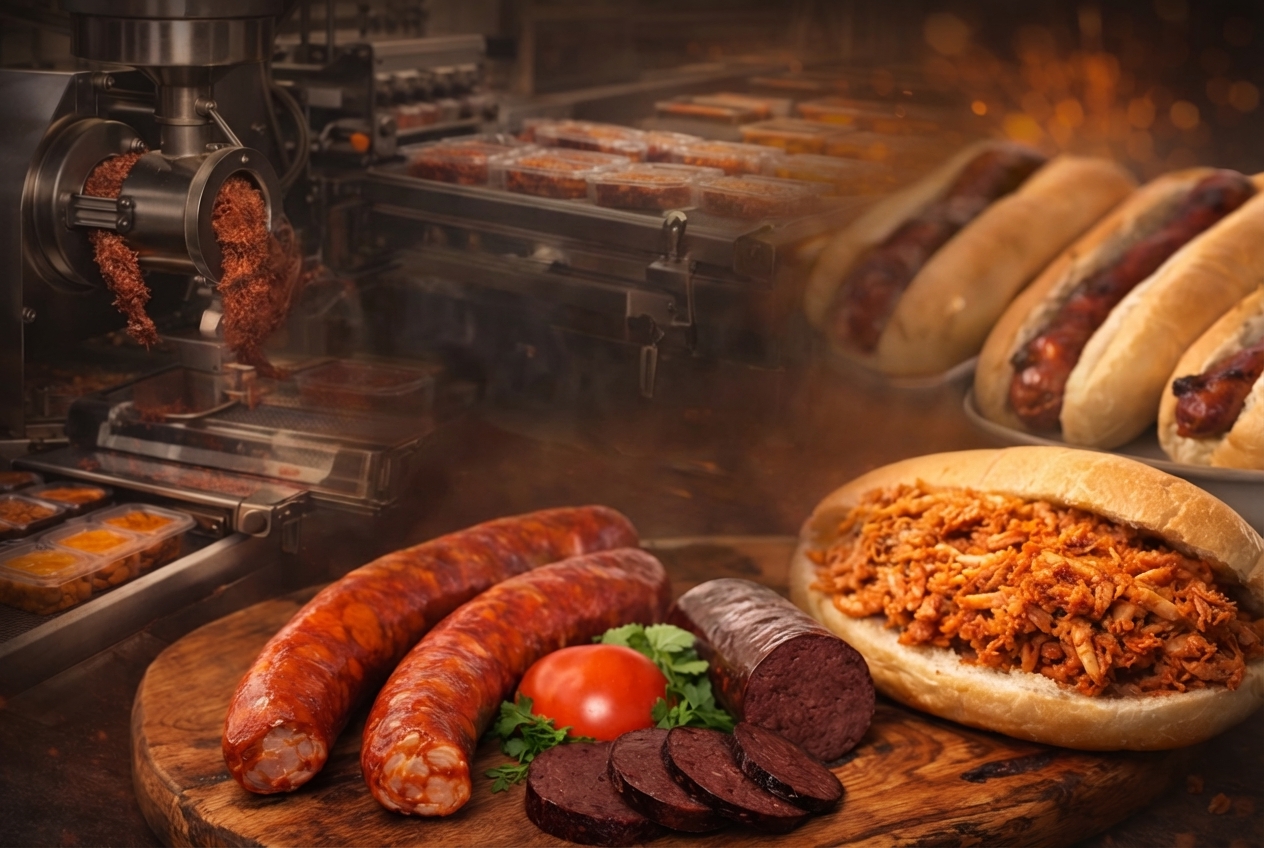 Portuguese sausage craftsmanship - linguiça, chouriço, and morcela on a rustic cutting board